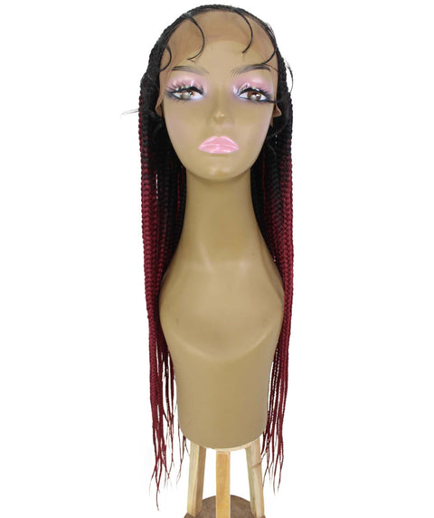 Aina Burgundy Ombre Cornrow Swiss Braided Wig