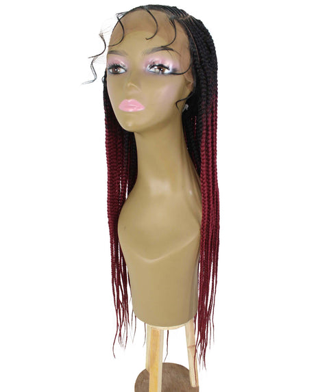 Aina Burgundy Ombre Cornrow Swiss Braided Wig