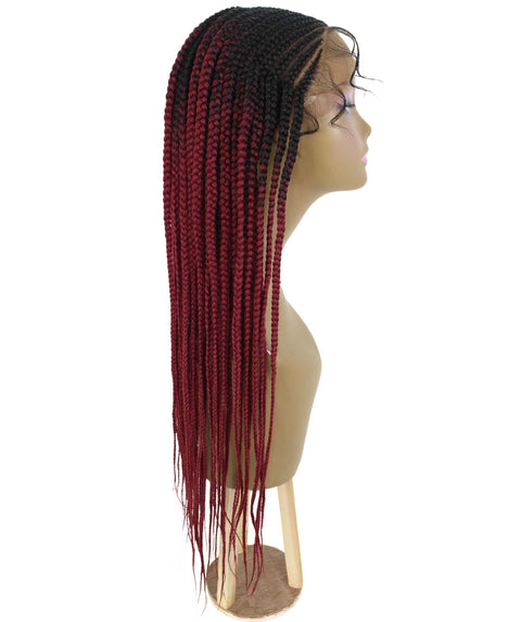 Aina Burgundy Ombre Cornrow Swiss Braided Wig