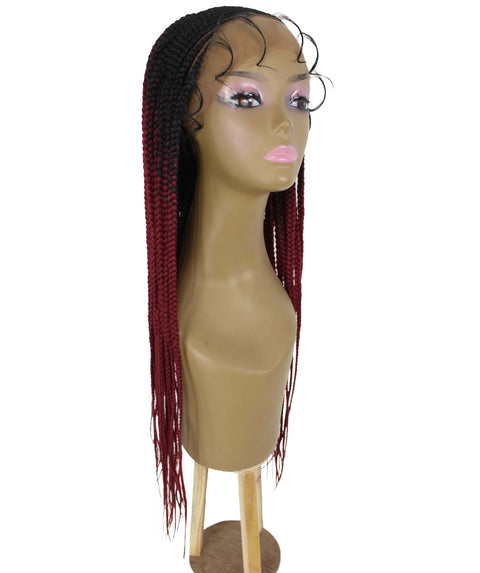 Aina Burgundy Ombre Cornrow Swiss Braided Wig