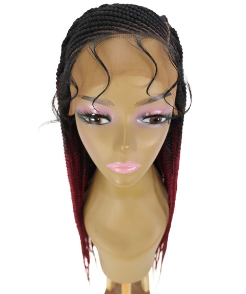 Aina Burgundy Ombre Cornrow Swiss Braided Wig