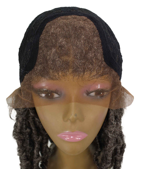  Blue Human Hair Braided Undetectable  Lace Front Wig