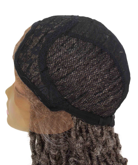  Blue Human Hair Braided Undetectable  Lace Front Wig