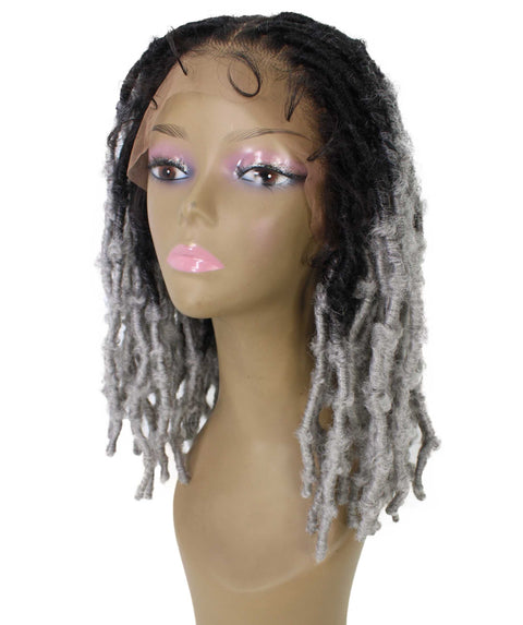 Ezelle light grey ombre Braided Lace Wig
