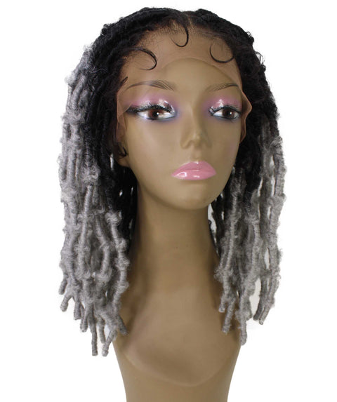 Ezelle light grey ombre Braided Lace Wig