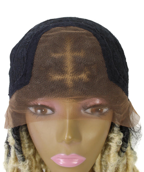 Blue Human Hair Braided Undetectable Lace Front Wig