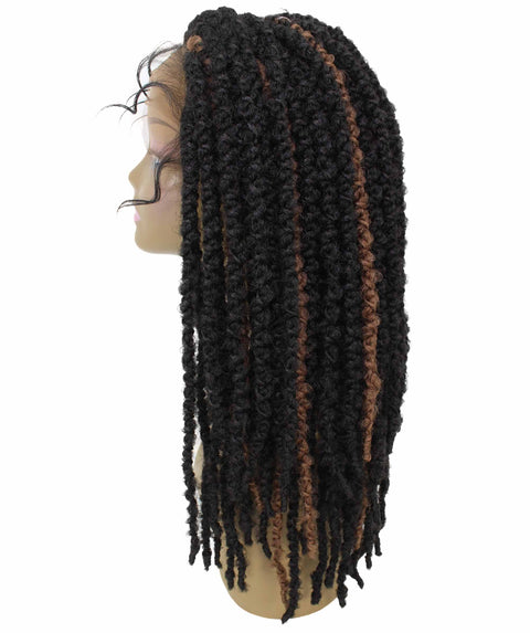 Lika Black and Brown Dreadlock Braid Synthetic Wig