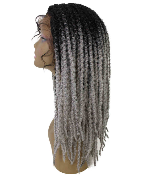 Lika light grey ombre Dreadlock Braid Synthetic Wig