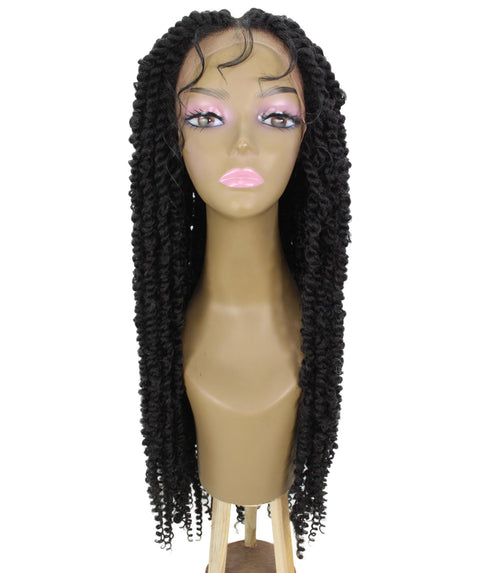 Esosa Natural Black Twisted Braid Synthetic Wig