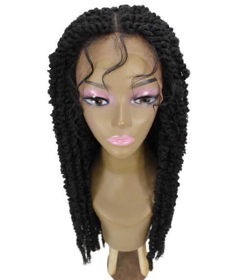 Esosa Natural Black Twisted Braid Synthetic Wig