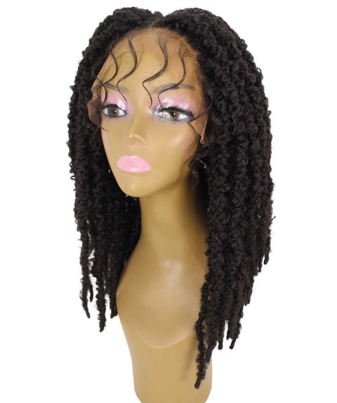 Vasuda Dark Brown Box Braids Lace Wig
