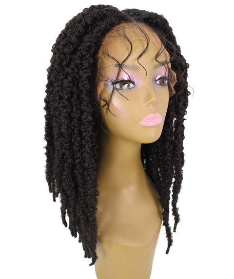 Vasuda Dark Brown Box Braids Lace Wig