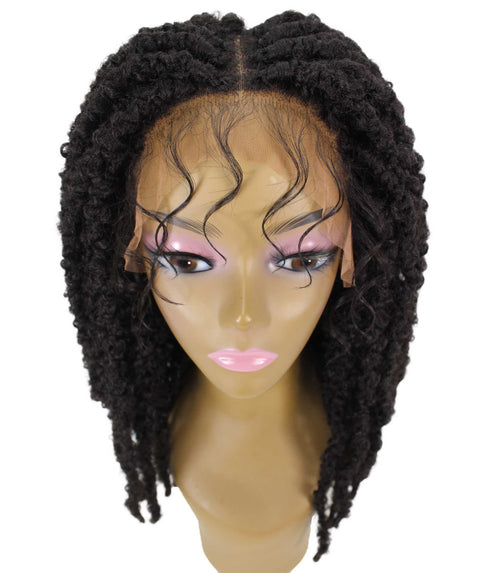 Vasuda Dark Brown Box Braids Lace Wig