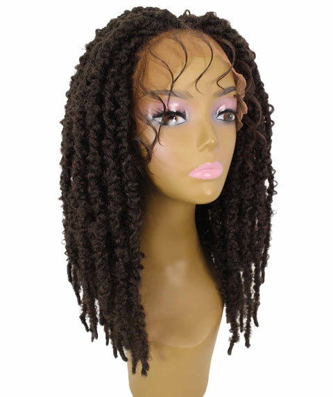 Vasuda Medium Brown Box Braids Lace Wig 
