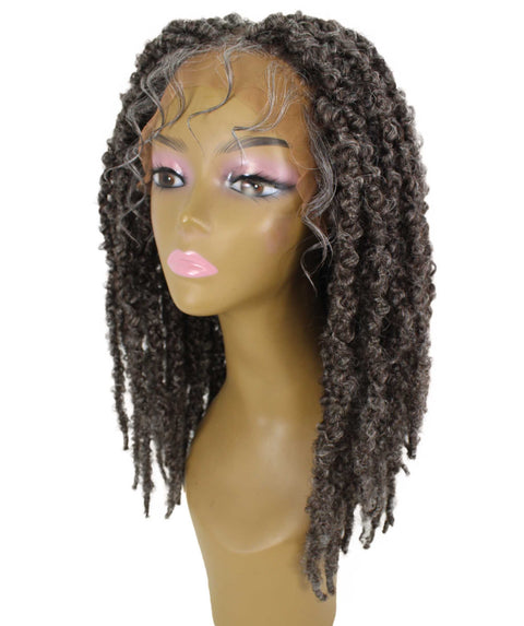 Vasuda Deep Grey Box Braids Lace Wig
