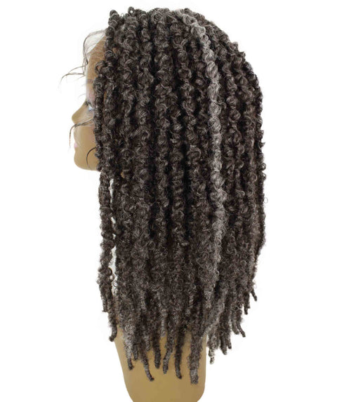 Vasuda Deep Grey Box Braids Lace Wig