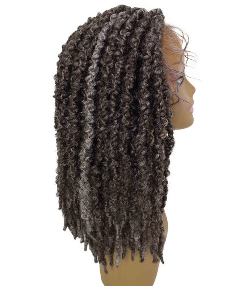 Vasuda Deep Grey Box Braids Lace Wig