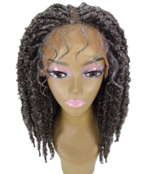 Vasuda Deep Grey Box Braids Lace Wig