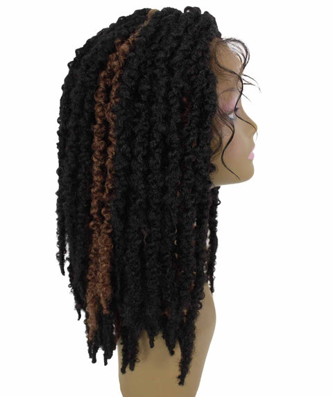 Vasuda Black and Brown Box Braids Lace Wig