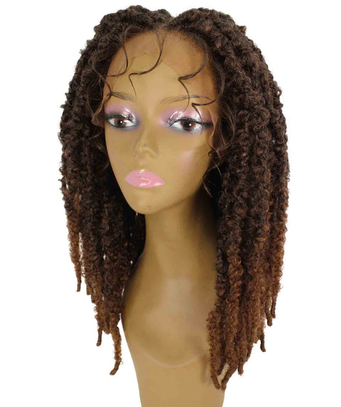 Vasuda Light Brown Box Braids Lace Wig