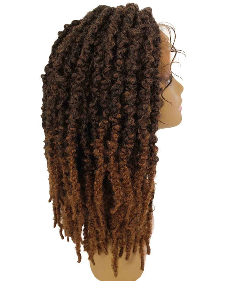 Vasuda Light Brown Box Braids Lace Wig