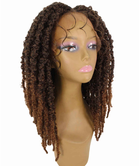 Vasuda Light Brown Box Braids Lace Wig