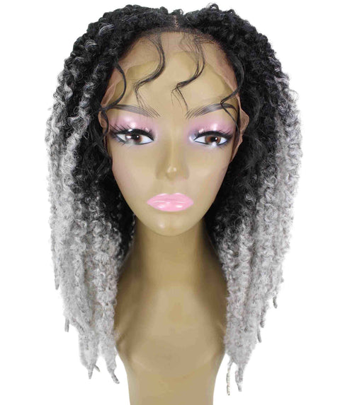 Vasuda light grey ombre Box Braids Lace Wig