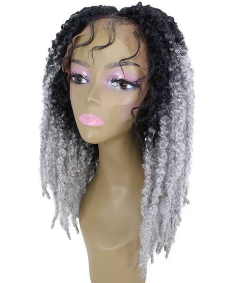 Vasuda light grey ombre Box Braids Lace Wig