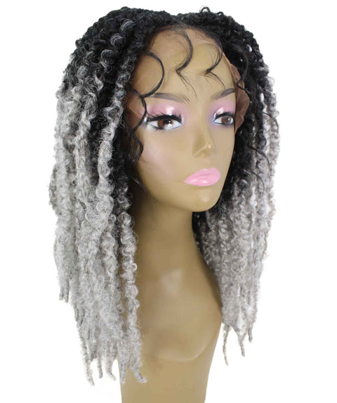 Vasuda light grey ombre Box Braids Lace Wig