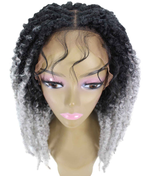 Vasuda light grey ombre Box Braids Lace Wig