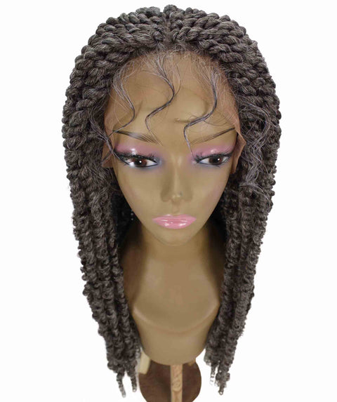 Esosa Deep Grey Twisted Braid Synthetic Wig