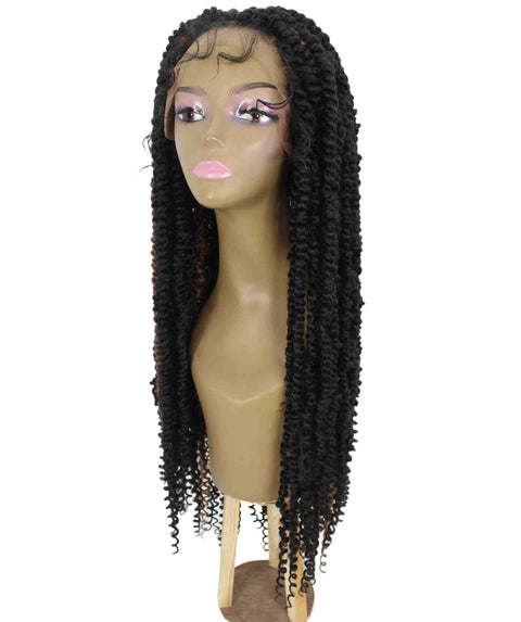 Esosa Black and Brown Twisted Braid Synthetic Wig