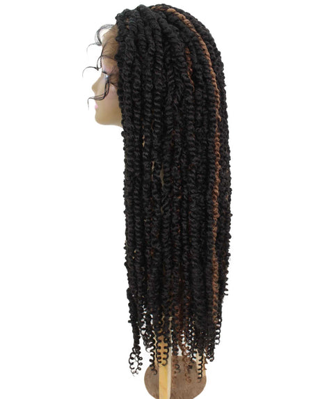 Esosa Black and Brown Twisted Braid Synthetic Wig