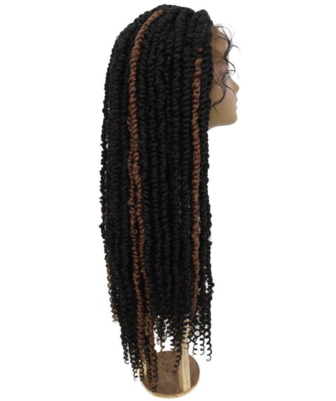 Esosa Black and Brown Twisted Braid Synthetic Wig