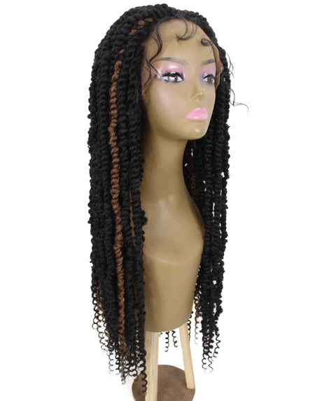 Esosa Black and Brown Twisted Braid Synthetic Wig