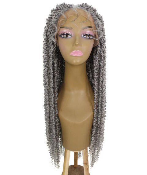 Esosa Light Grey Twisted Braid Synthetic Wig