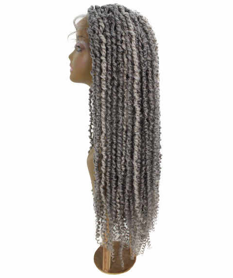 Esosa Light Grey Twisted Braid Synthetic Wig