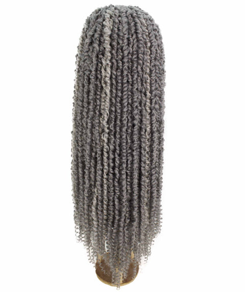 Esosa Light Grey Twisted Braid Synthetic Wig