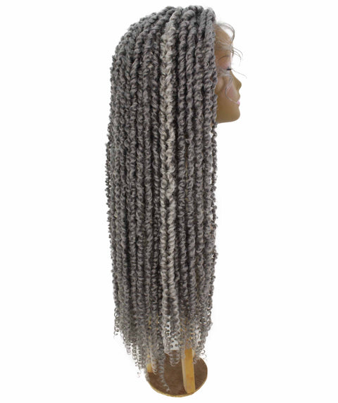 Esosa Light Grey Twisted Braid Synthetic Wig