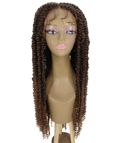 Esosa Light Brown Twisted Braid Synthetic Wig