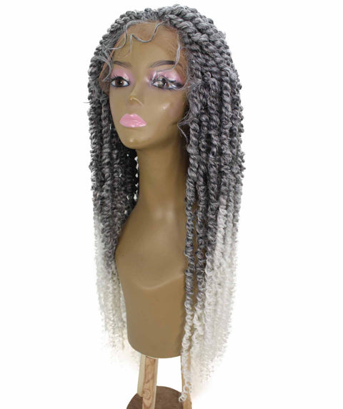 Esosa White Ombre Twisted Braid Synthetic Wig