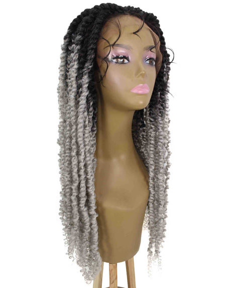 Esosa light grey ombre Twisted Braid Synthetic Wig