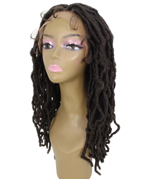 Dara Medium Brown Box Braids Lace Wig