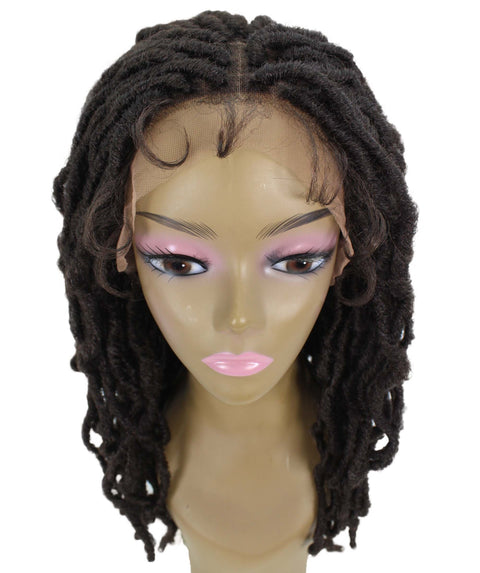 Dara Medium Brown Box Braids Lace Wig