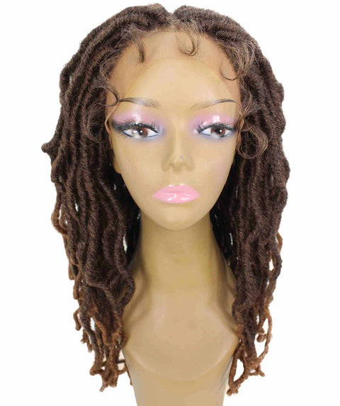 Dara Black with Medium Brown Box Braids Lace Wig