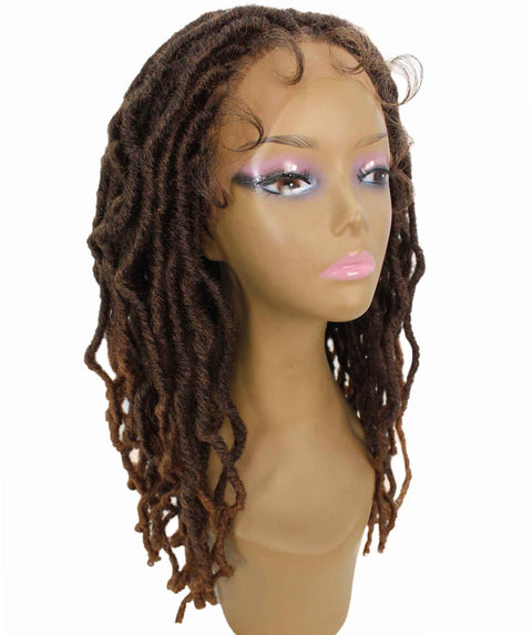 Dara Black with Medium Brown Box Braids Lace Wig