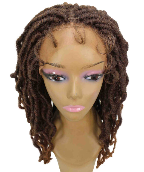 Dara Black with Medium Brown Box Braids Lace Wig