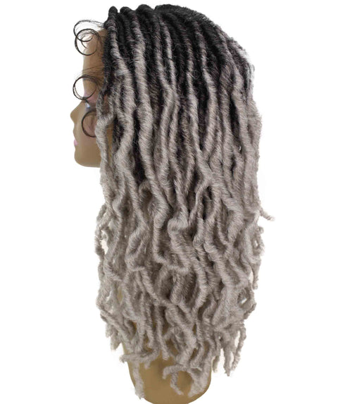 Dara Light Grey Ombre Box Braids Lace Wig