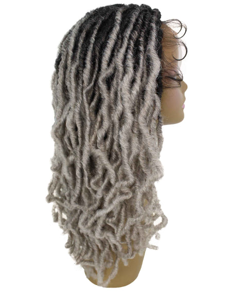 Dara Light Grey Ombre Box Braids Lace Wig