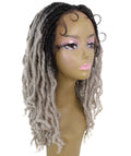 Dara Light Grey Ombre Box Braids Lace Wig